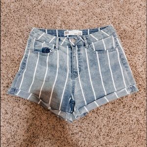 Pacsun striped jean shorts